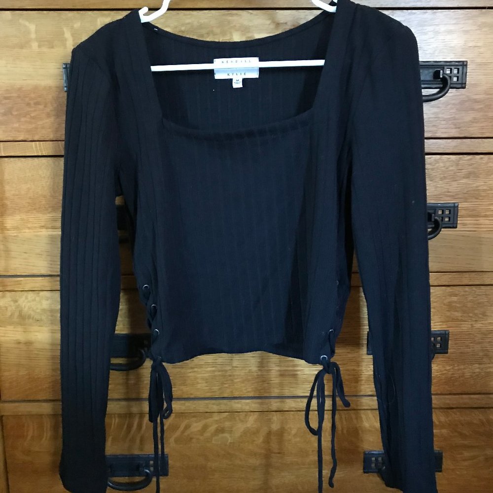 Kendall and Kylie Square Neck Tie Top